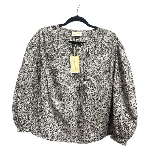 Universal Thread Tops - NWT Universal Thread Black White Floral Peasant Top Puffy Sleeve Blouse